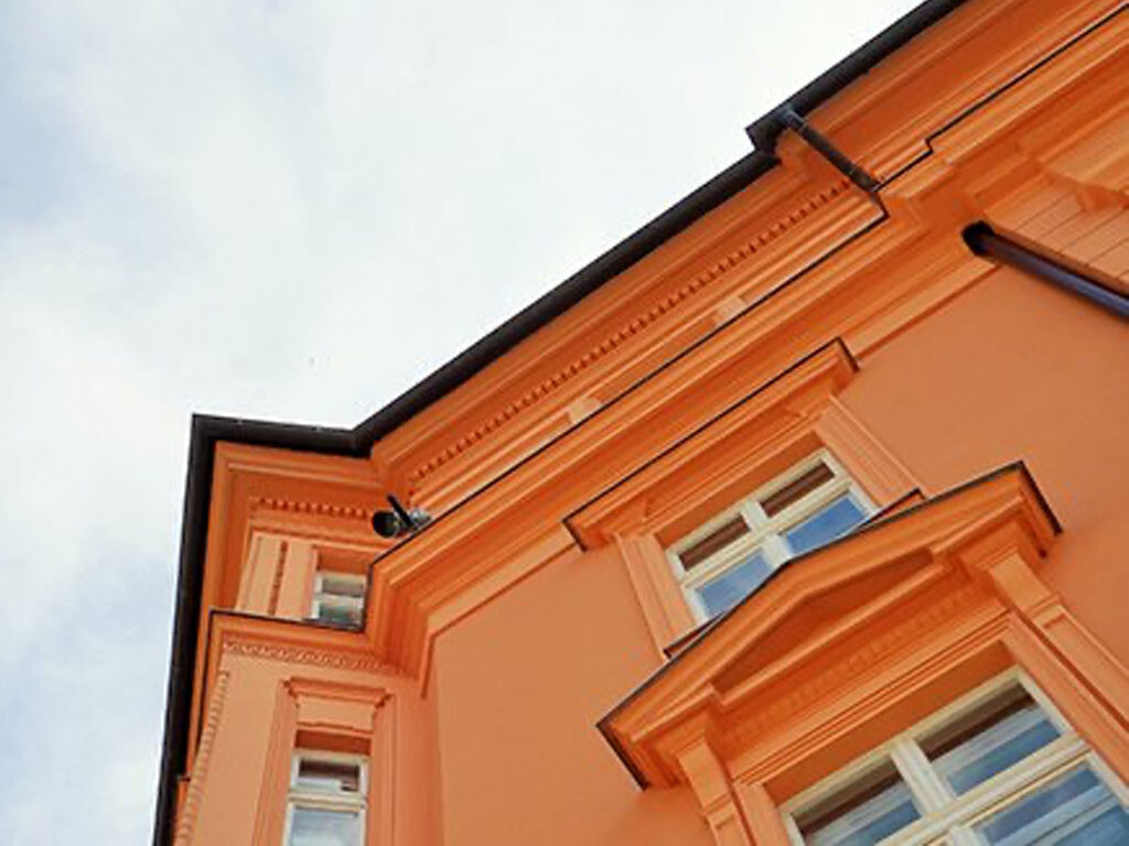 Exterior of orange building